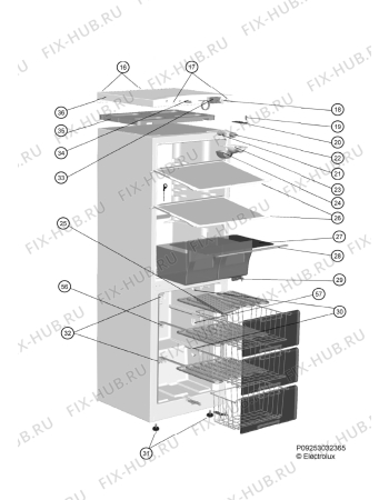 Взрыв-схема холодильника Electrolux ERB22000W - Схема узла Housing 001